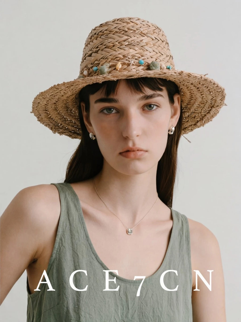 Champs-Élysées Natural-Straw Dress Hat Premium Beaded Woven