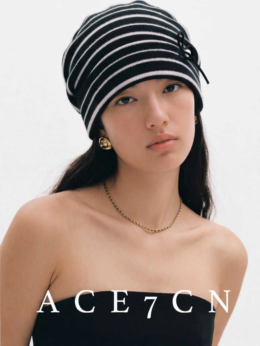 Korean Striped Knit Beanie New Headwrap Slouch