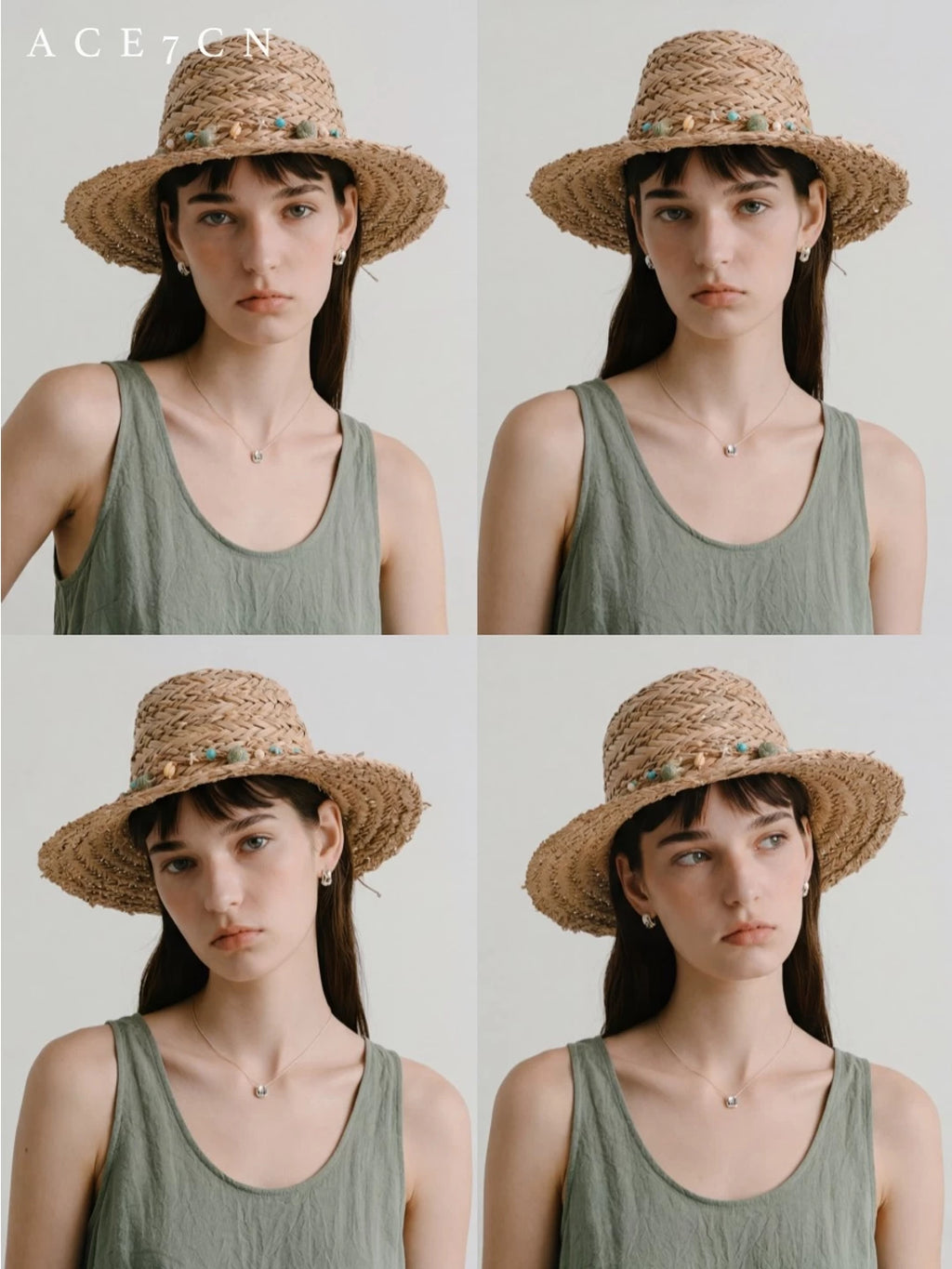 Champs-Élysées Natural-Straw Dress Hat Premium Beaded Woven