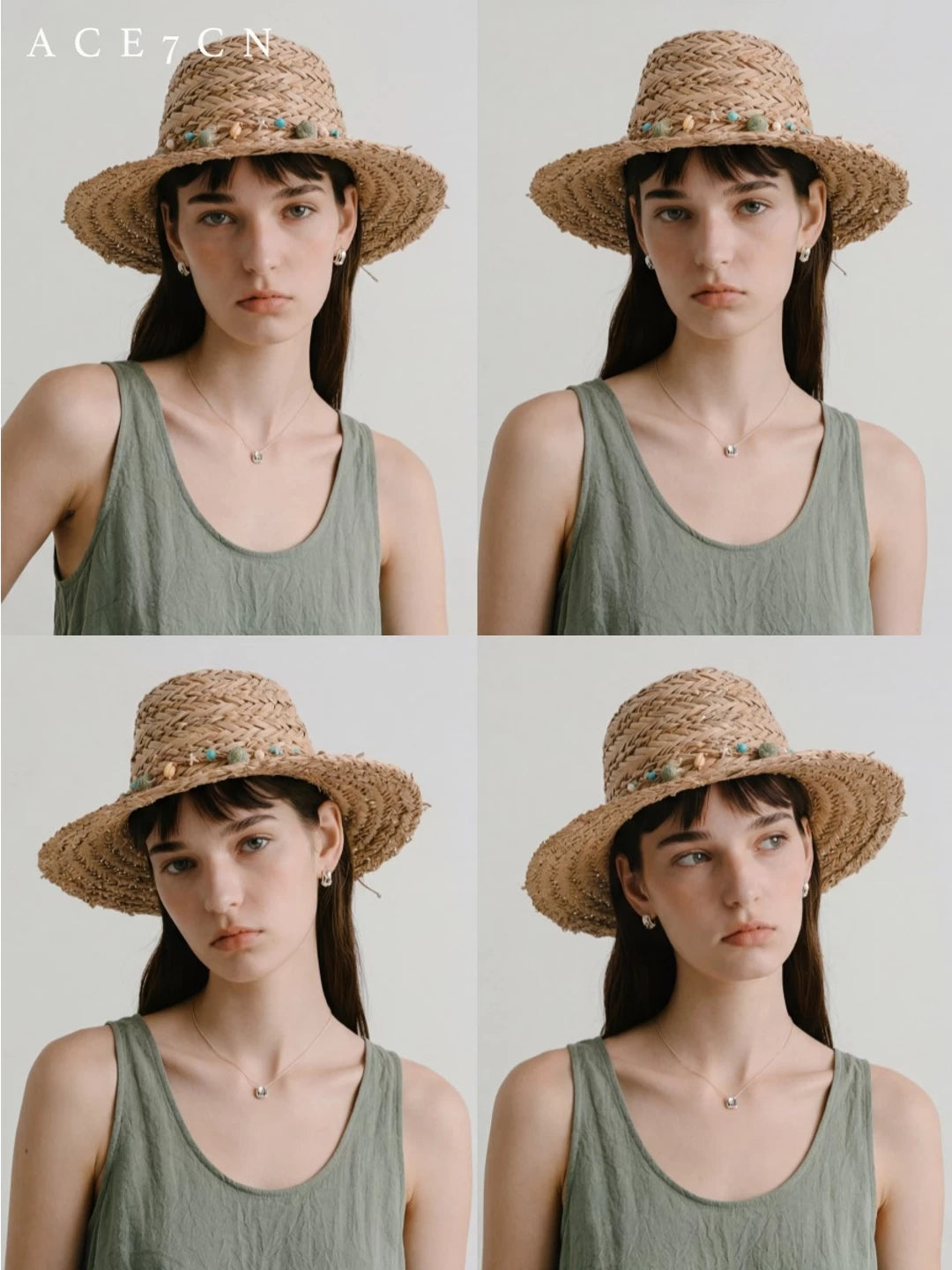 Champs-Élysées Natural-Straw Dress Hat Premium Beaded Woven