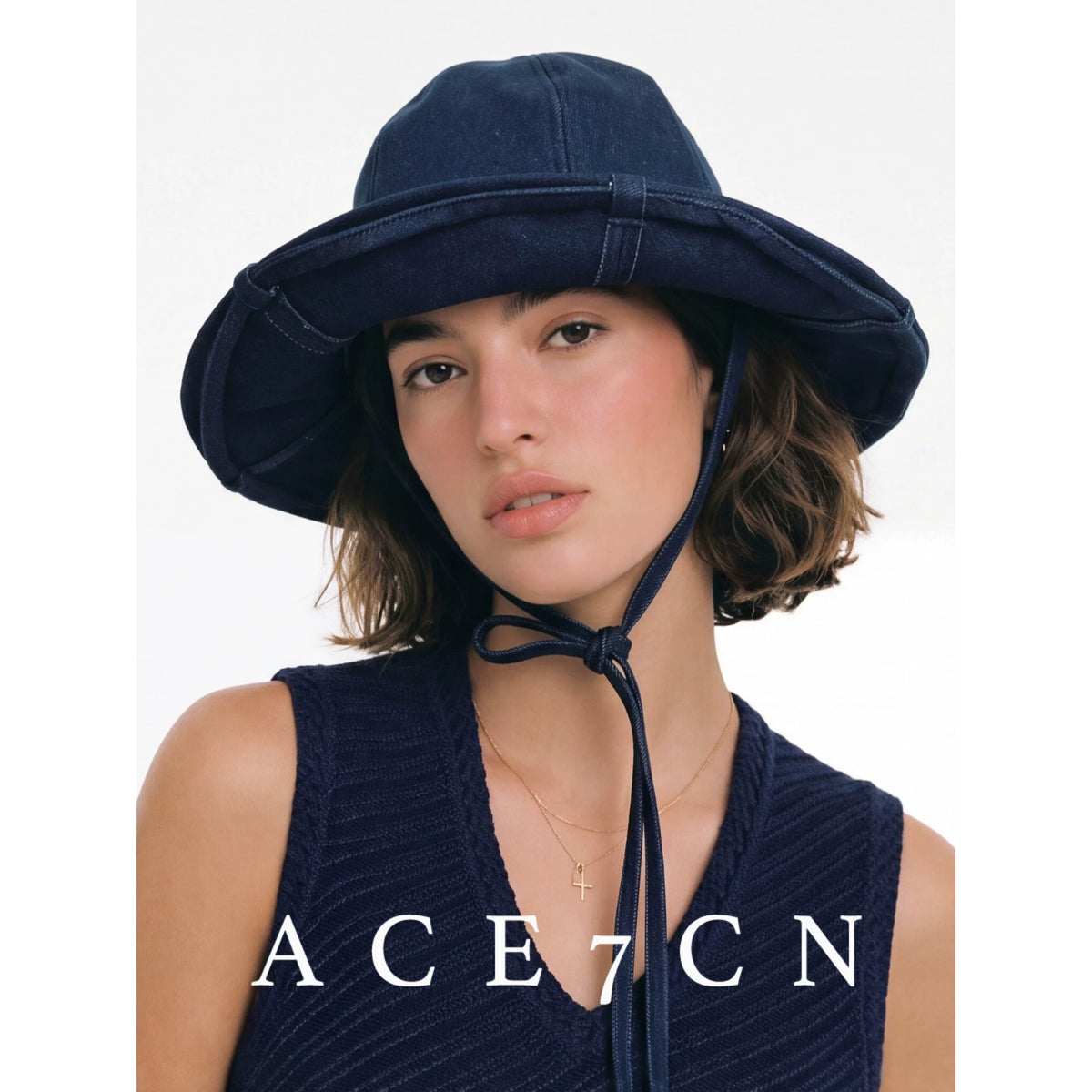 Chic Denim Hat Washed Denim Cotton Bucket