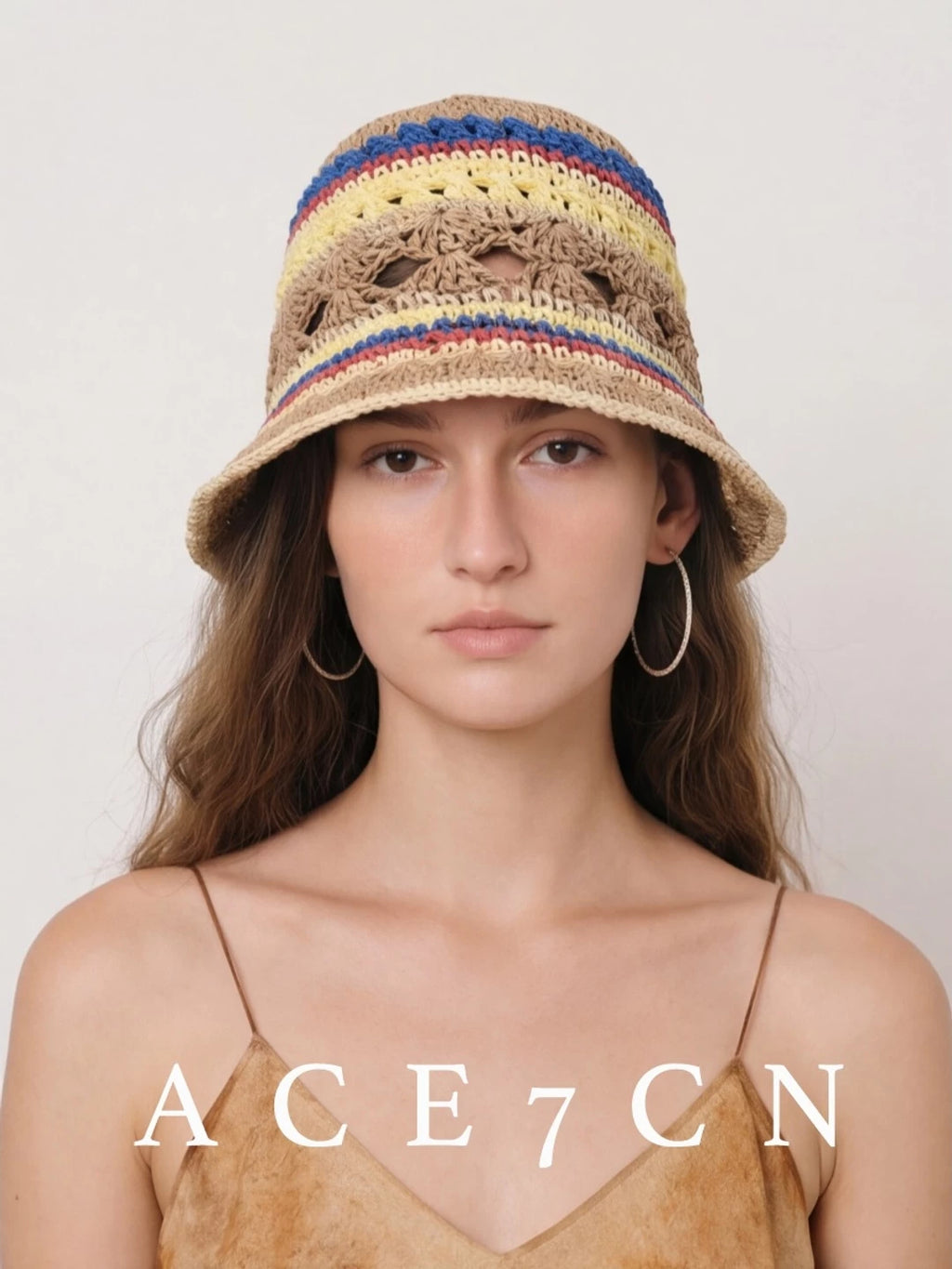 Nepalese Handmade Openwork Bucket Hat Breathable Women