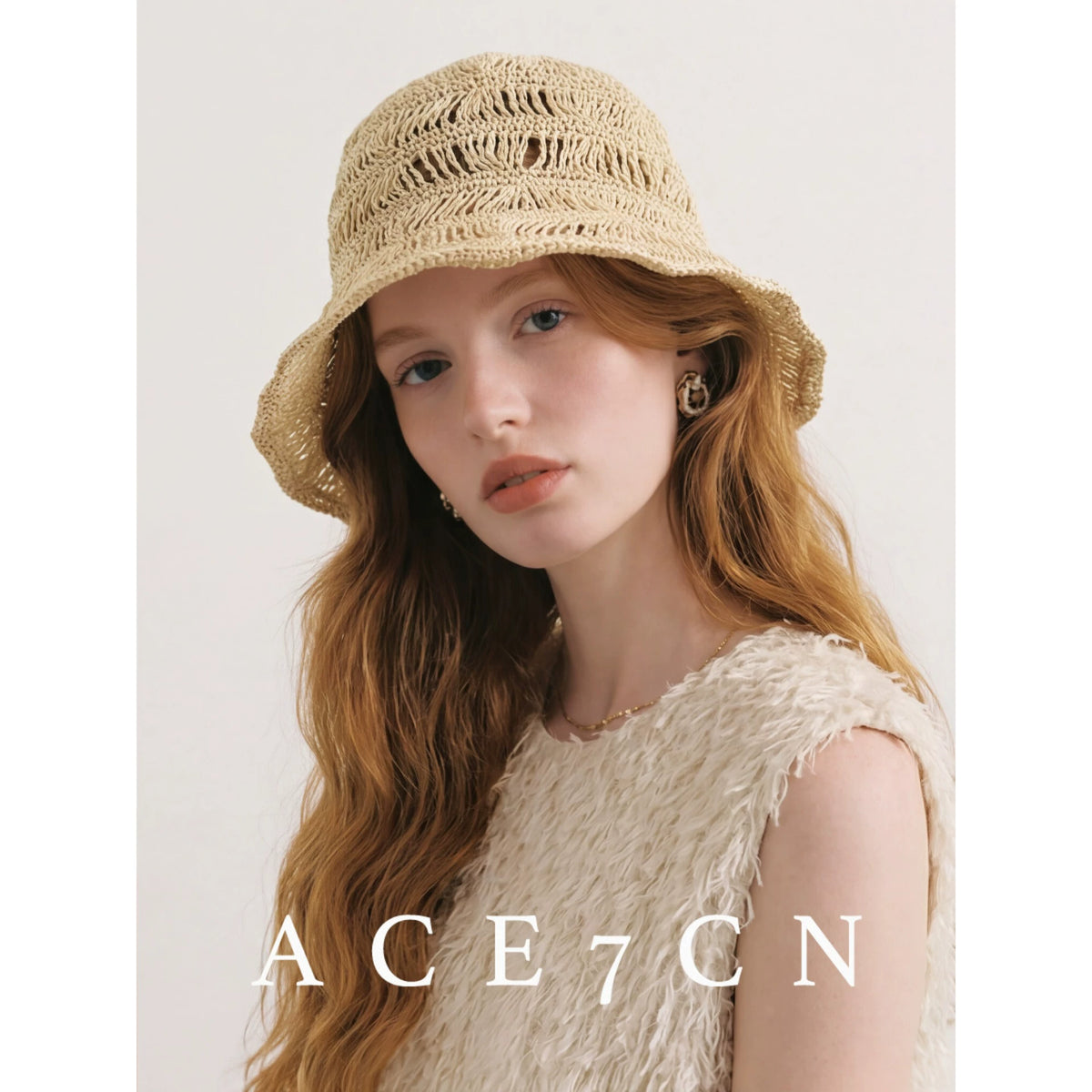 Urban Openwork Bucket Hat Relaxed Lightweight Straw