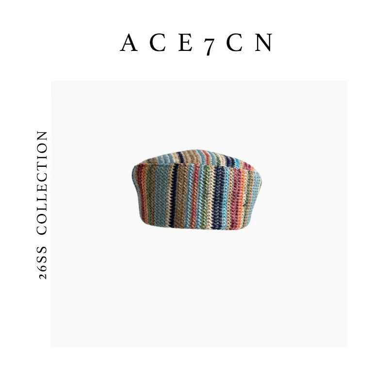 Runway Niche Relaxed Striped Pillbox Hat Tweed
