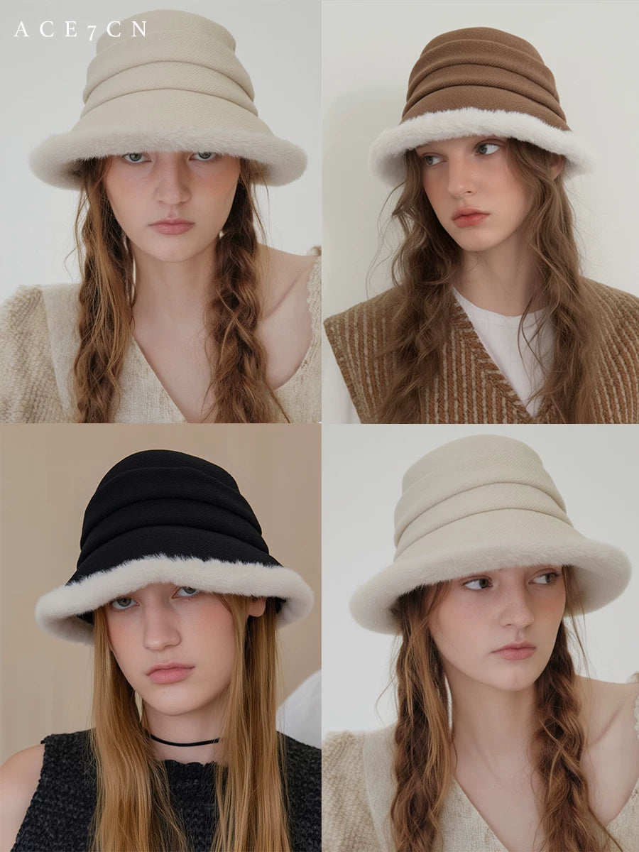 Korean Fluffy Snow Hat Autumn-Winter Warm Travel