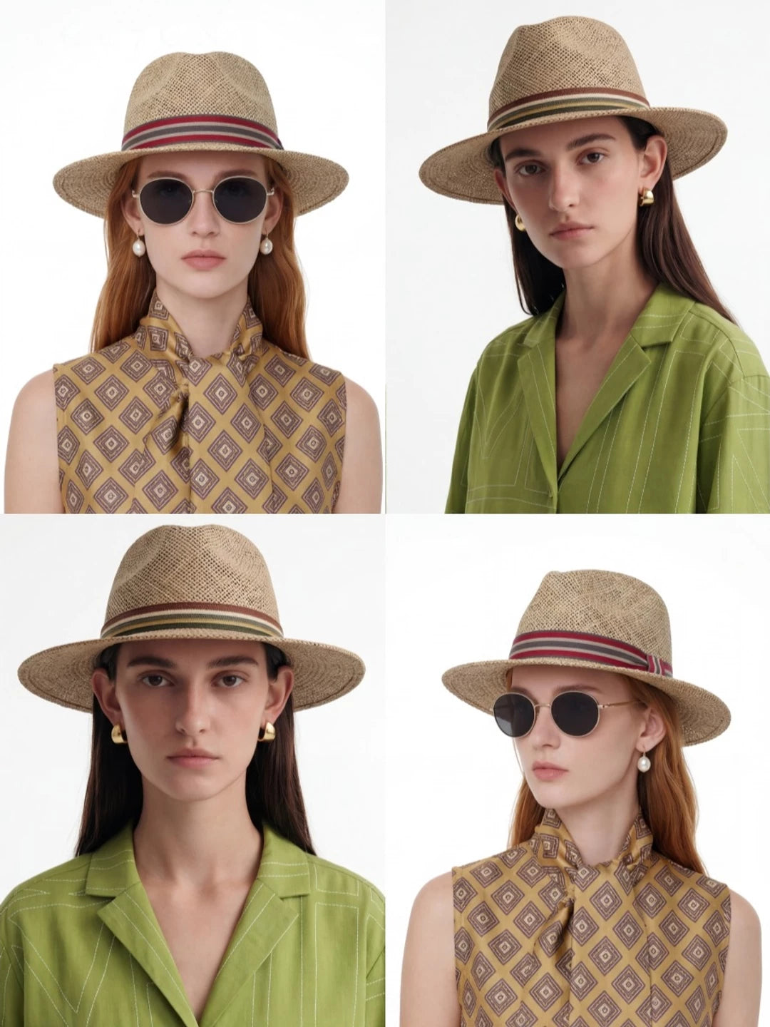 English Vintage Old-Money Dress Hat Seagrass Woven