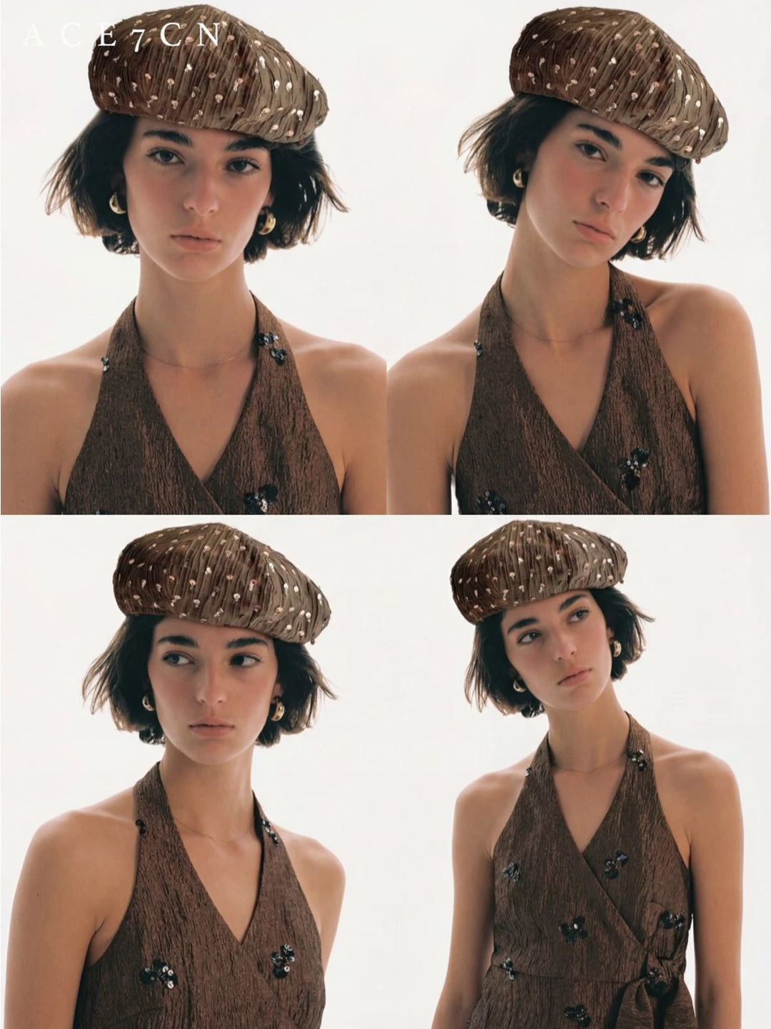 British Old-Money Vintage Tencel Beret High-Quality Handmade