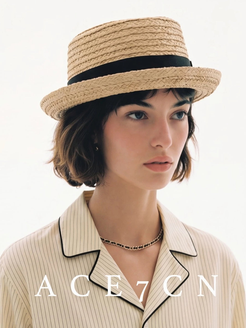 British Vintage Niche Premium Raffia Dress Hat
