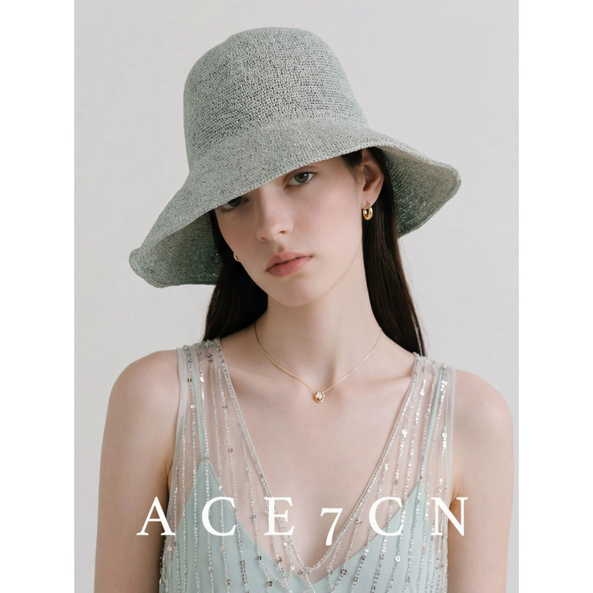 Nordic Classic Wide-Brim Hand-Crochet Bucket Hat Foldable
