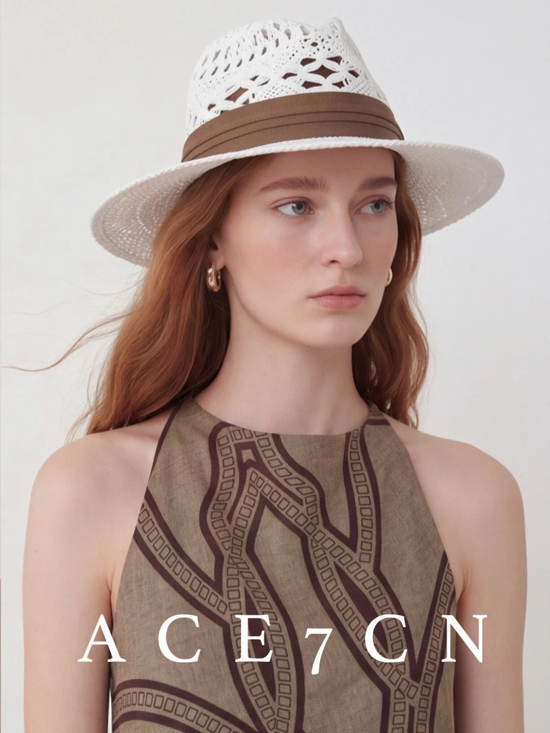 South-France Resort Premium Straw-Woven Openwork Fedora Hand-Woven