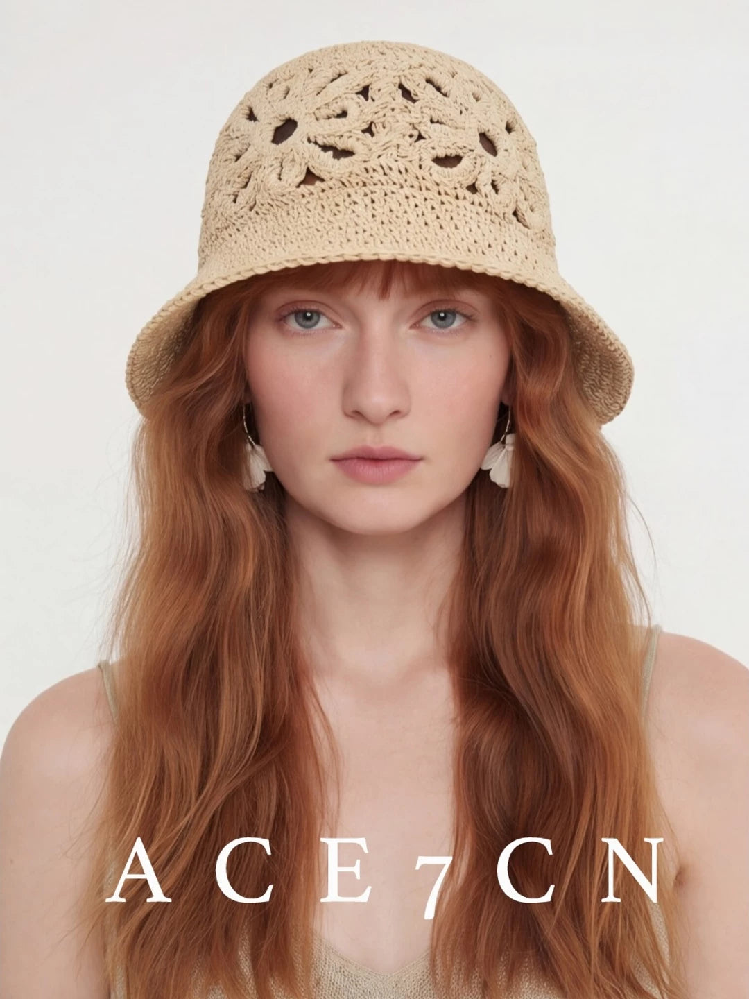 South-France Holiday Openwork Straw-Woven Bucket Hat Bucket