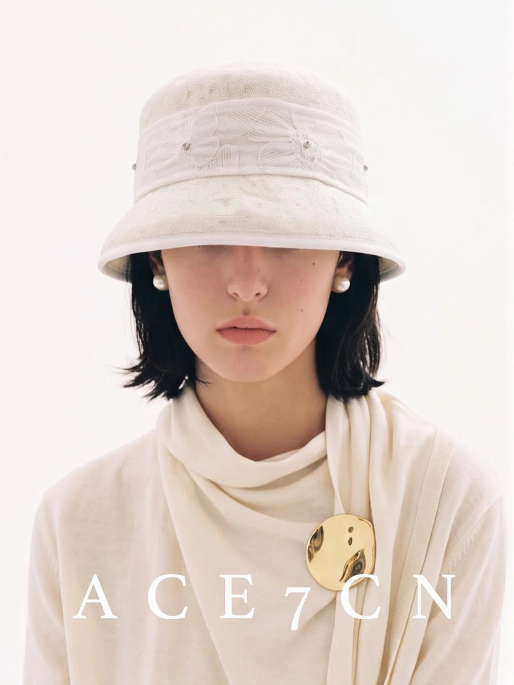 French Vintage Premium Straw-Woven Bucket Hat Lace