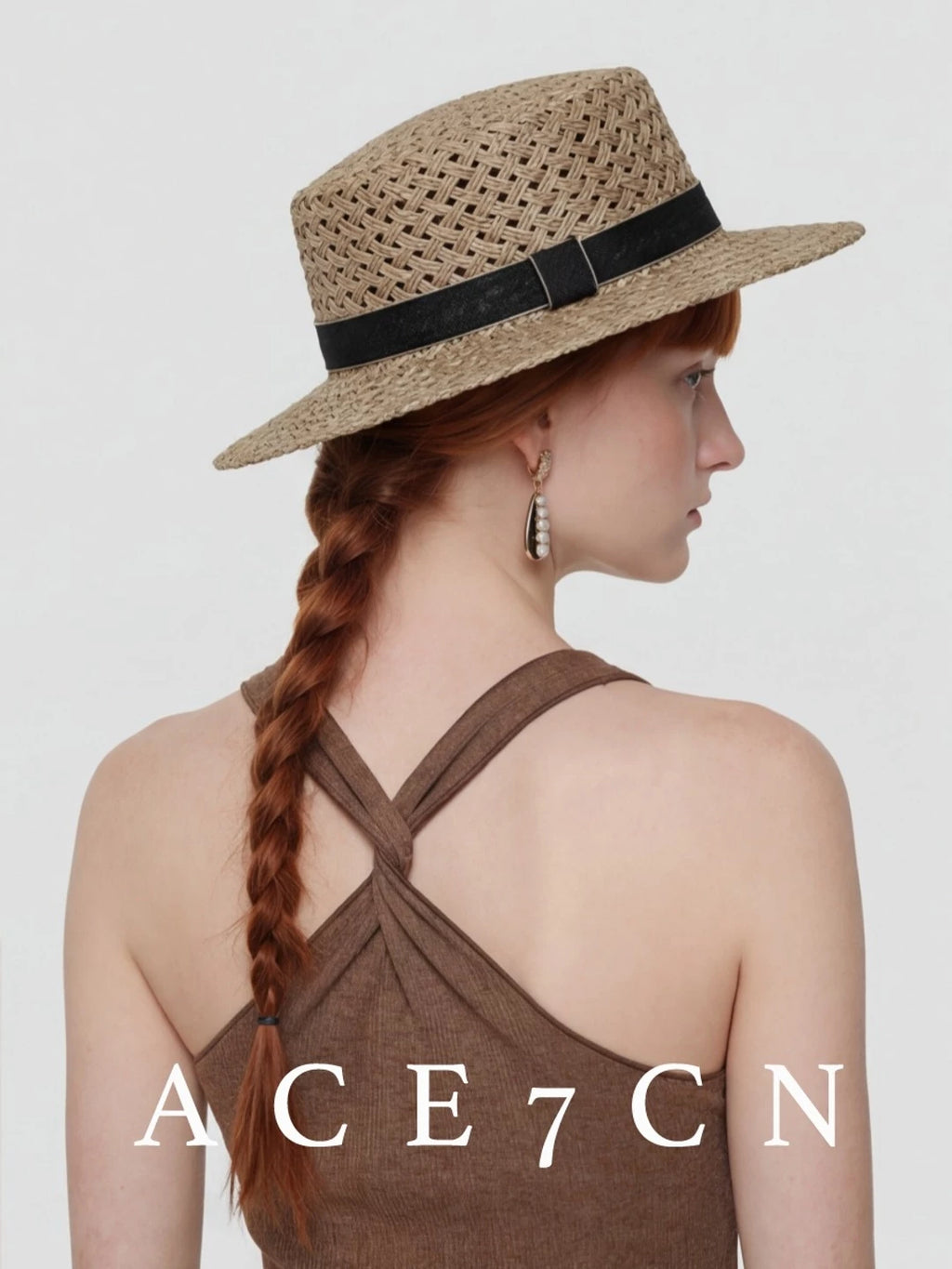 Korean High-Quality Seagrass Handmade Straw Hat Hepburn
