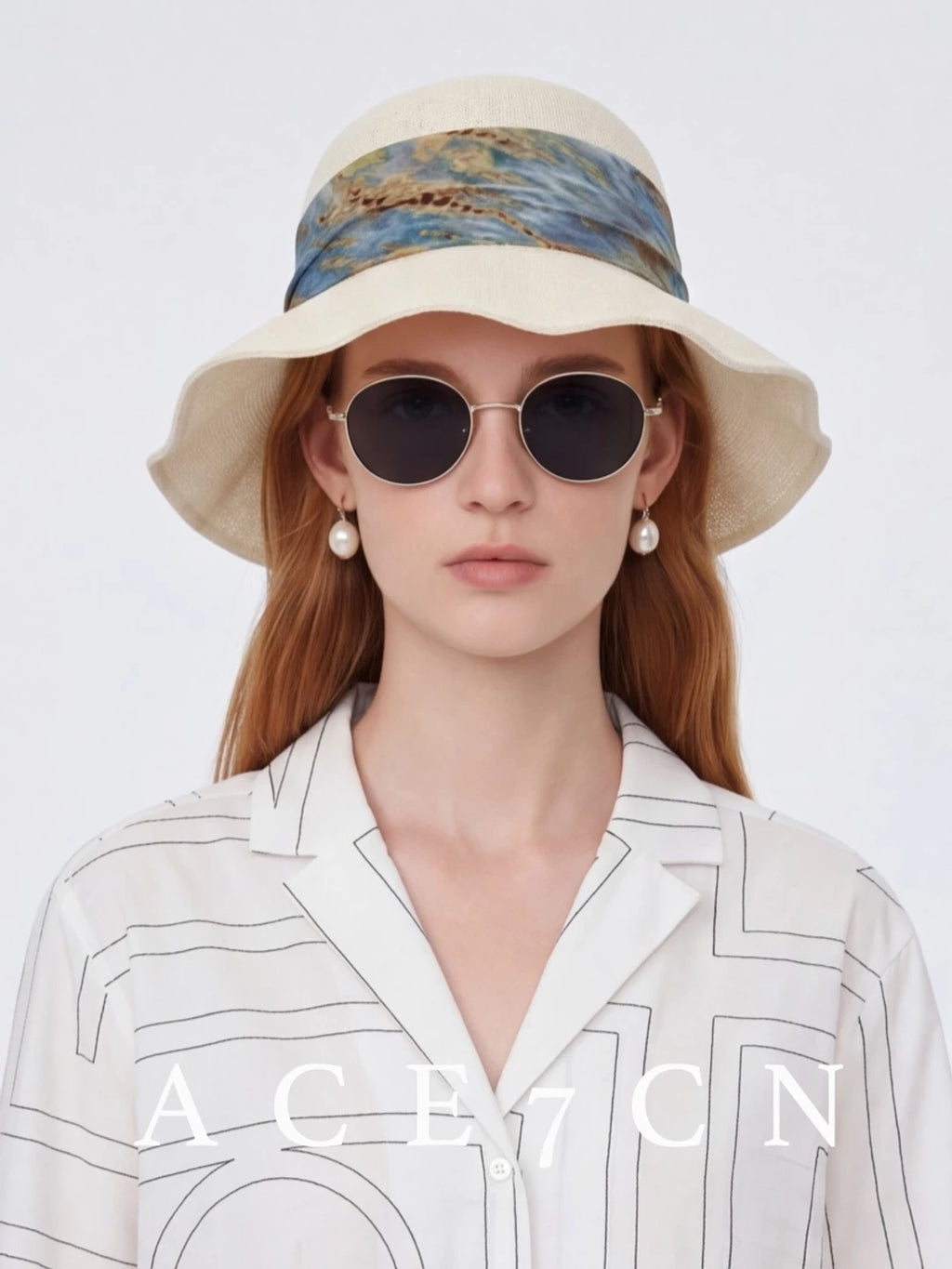 French Vintage Bucket Hat Ink-Wash Bucket Hat