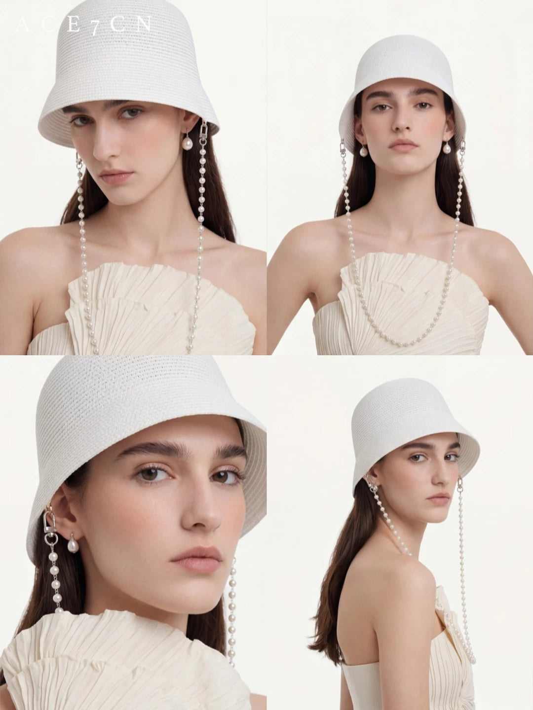 Italian Niche Light-Luxury Chain Lampshade Bucket Hat