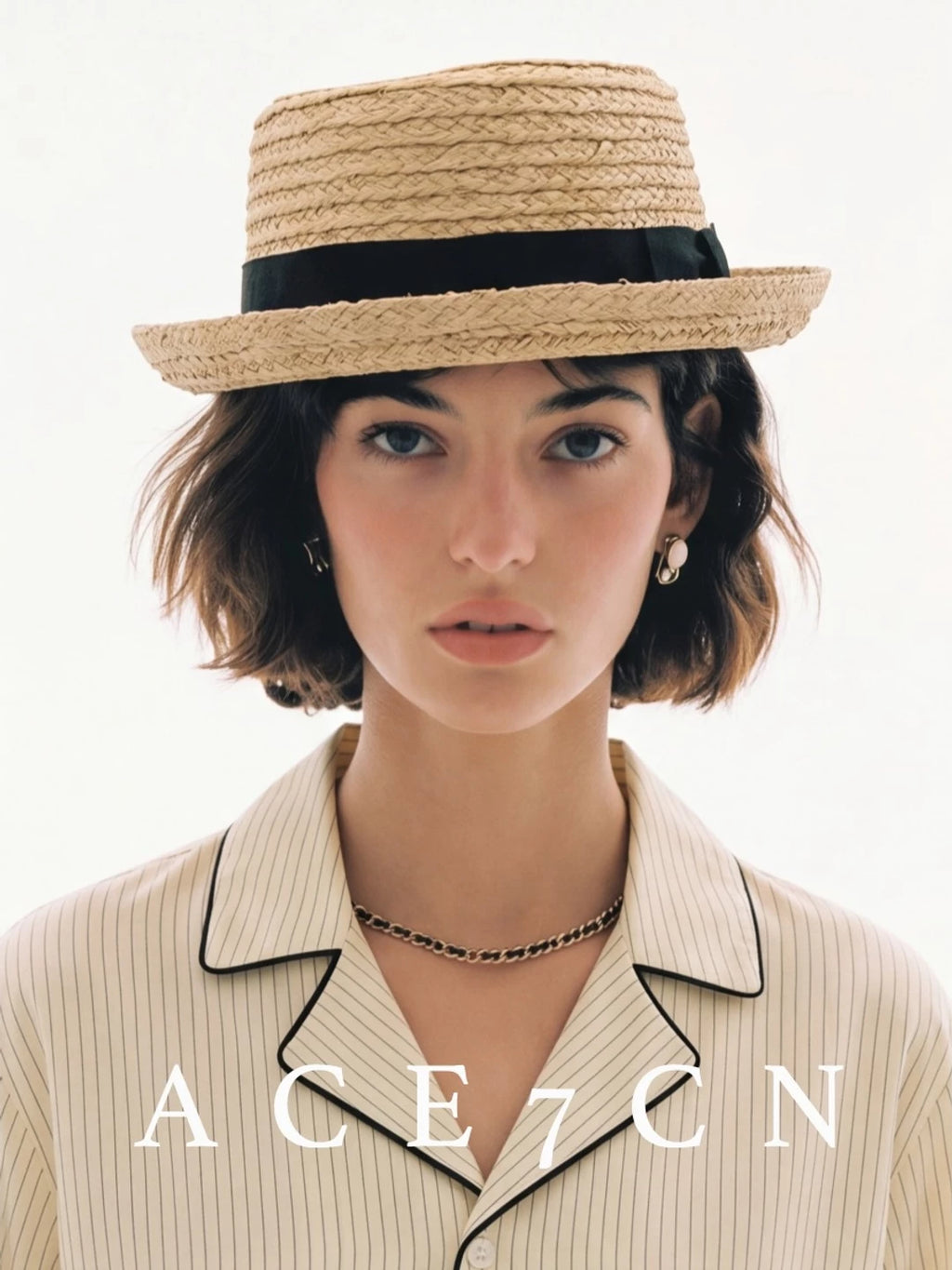 British Vintage Niche Premium Raffia Dress Hat