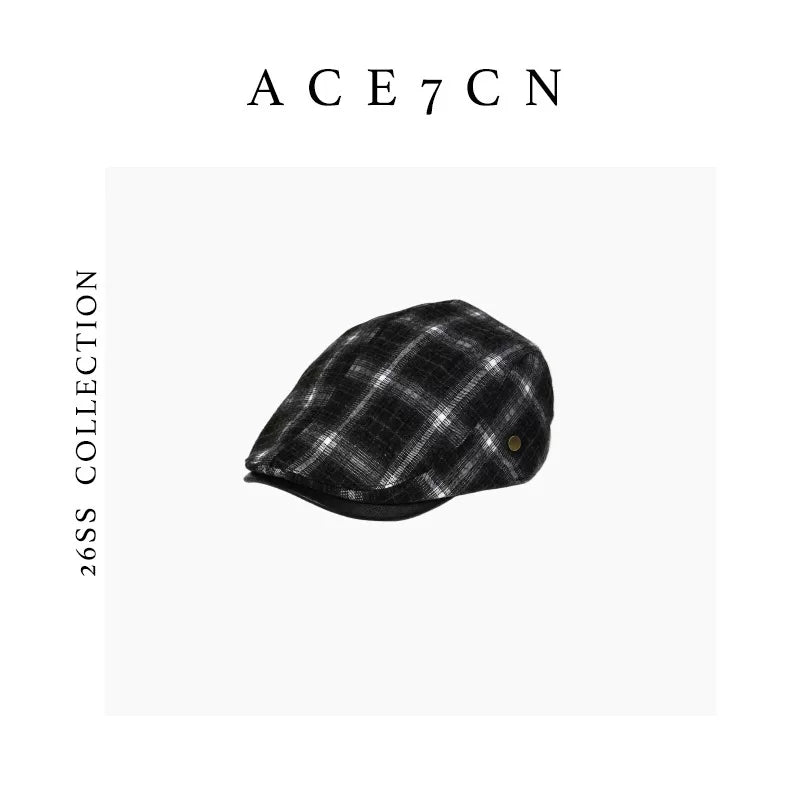 British Vintage Plaid Flat Cap New Cap