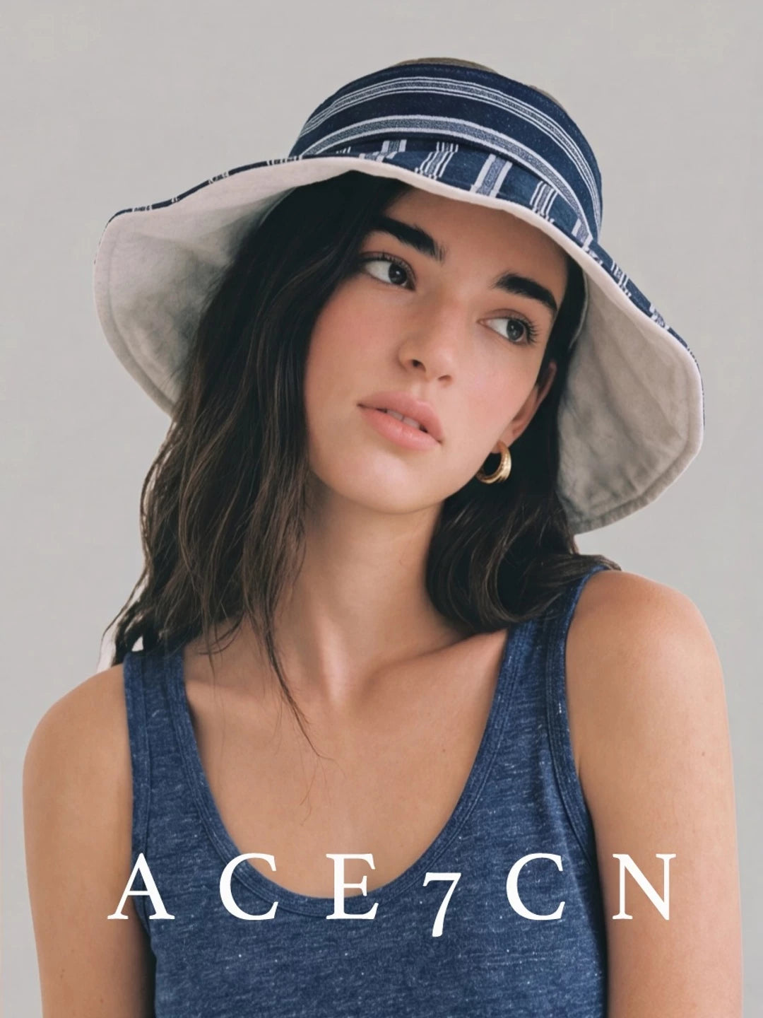 Athleisure Outdoor Sun-Protection Visor Striped Roll-Brim Sun