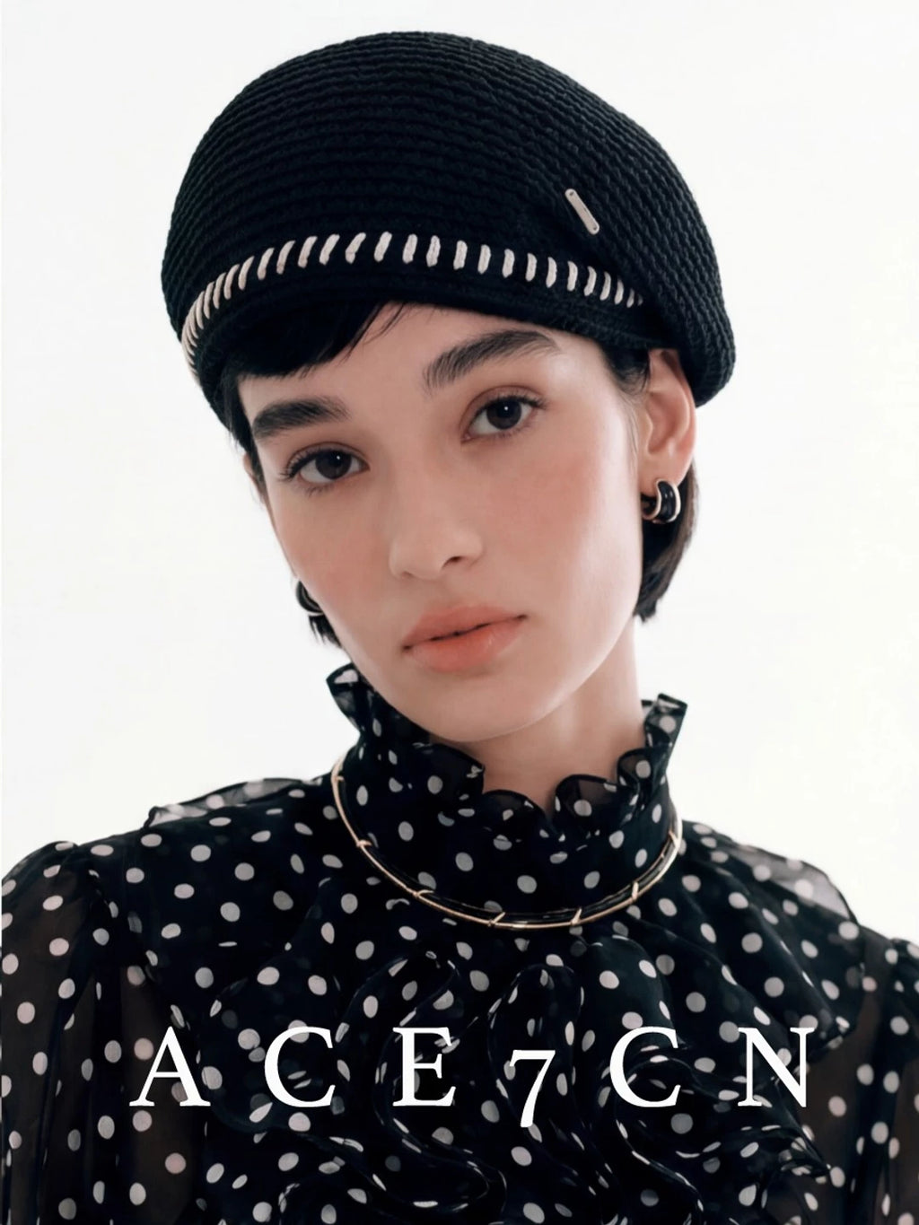 Japanese Niche Hand-Stitched Styling Beret Elegant Hepburn