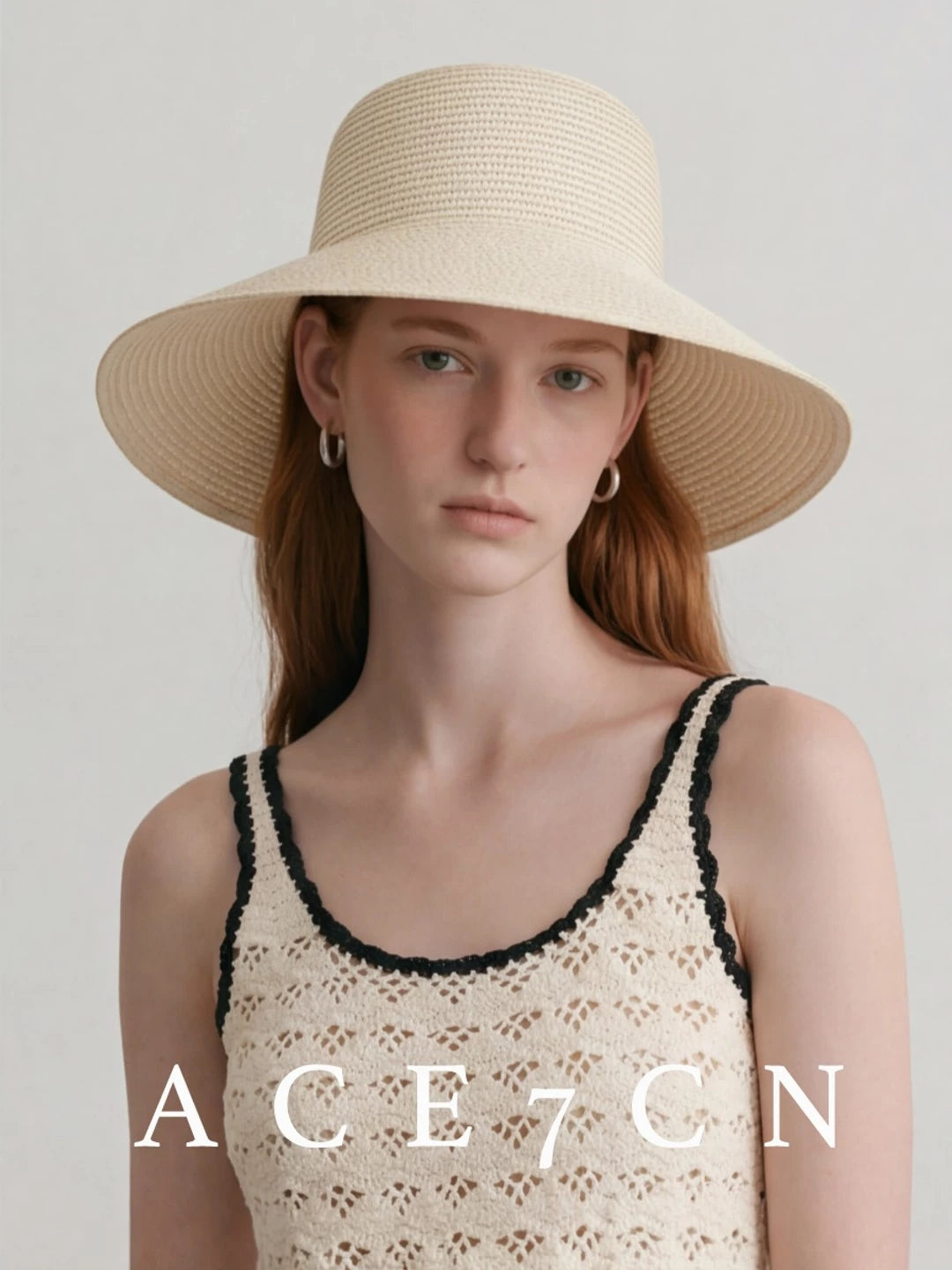 Light-French Straw-Woven Sun Hat Colorful Resort Straw