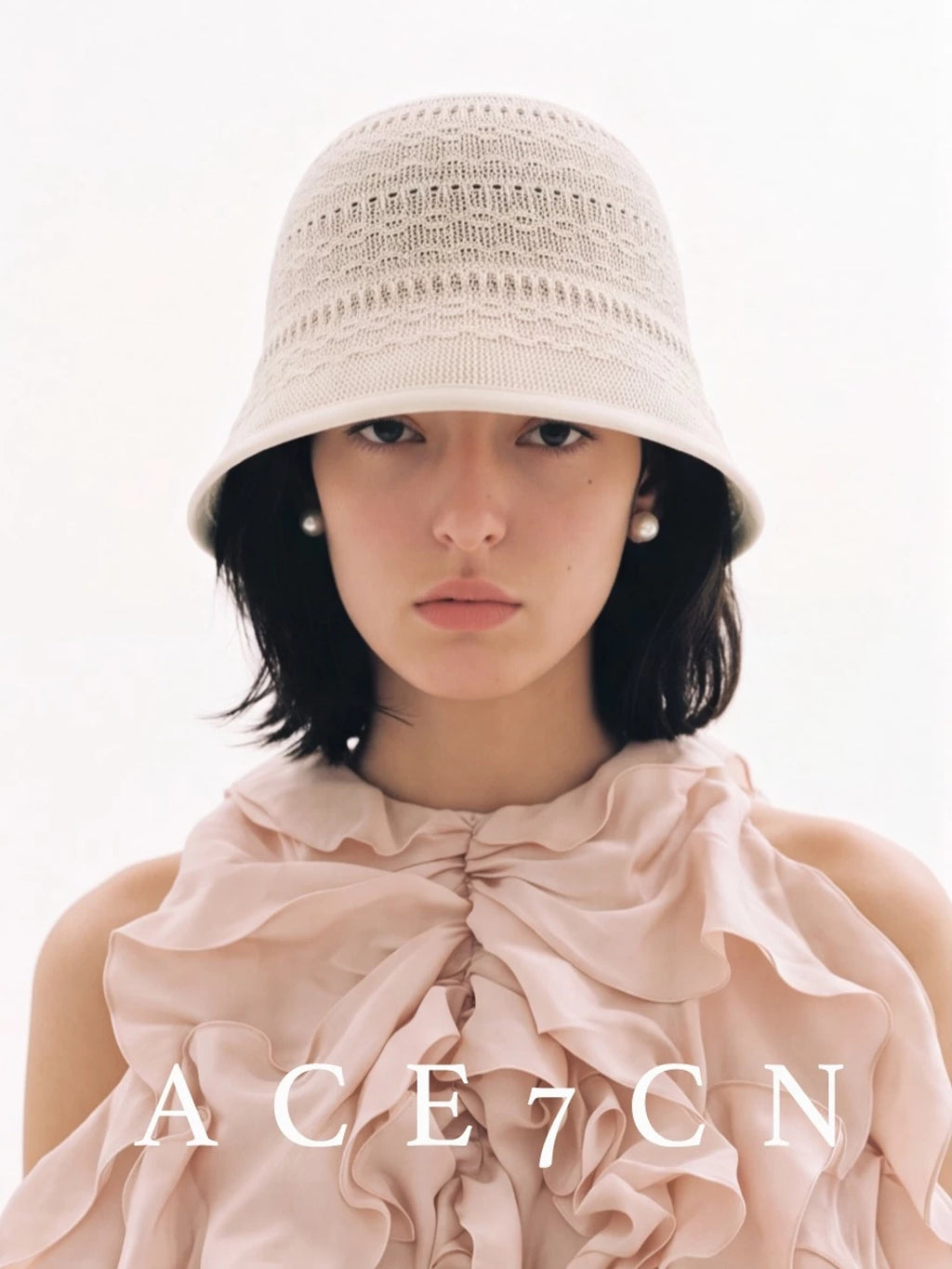 Japanese Niche Hand-Crochet Bucket Hat Openwork Breathable