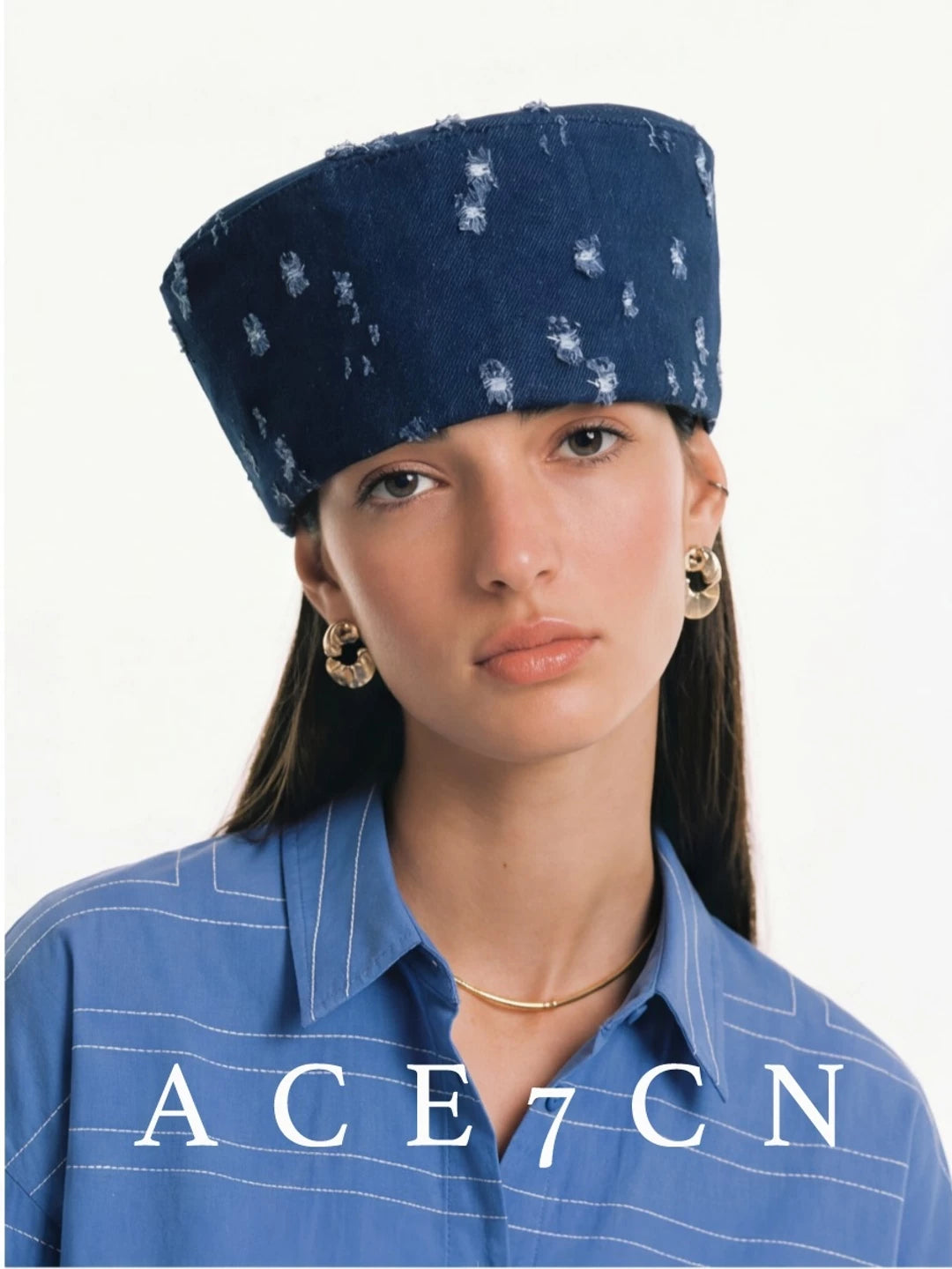 Urban Casual Denim Pillbox Hat pillbox Hepburn