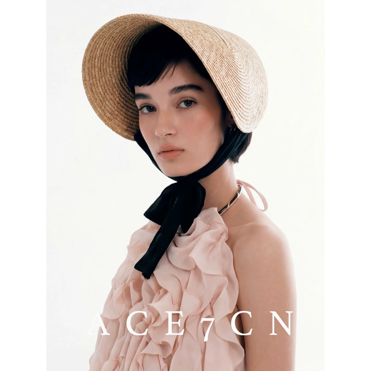 Hepburn French Estate Hat One-Piece Wheat-Straw Straw