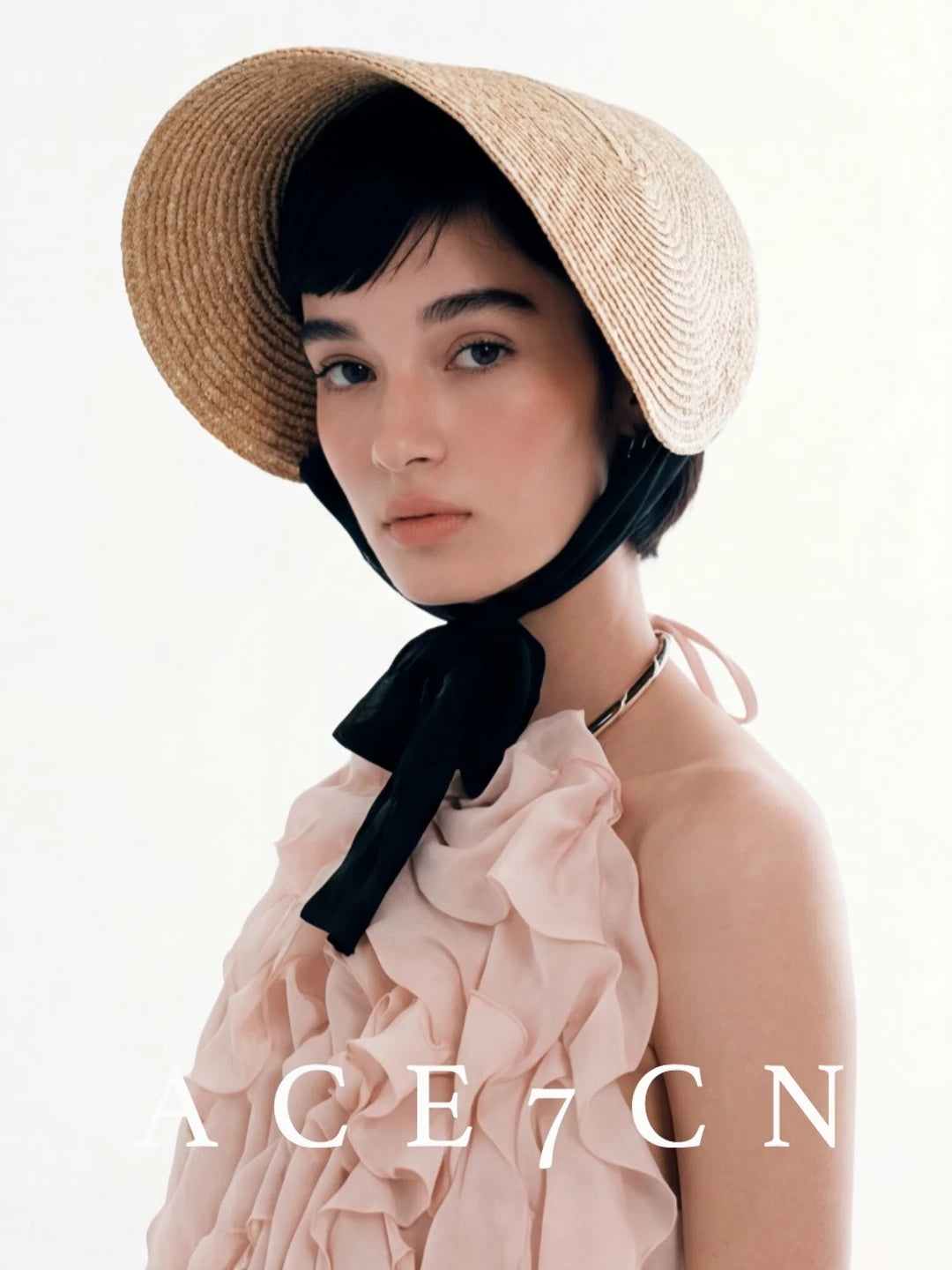Hepburn French Estate Hat One-Piece Wheat-Straw Straw
