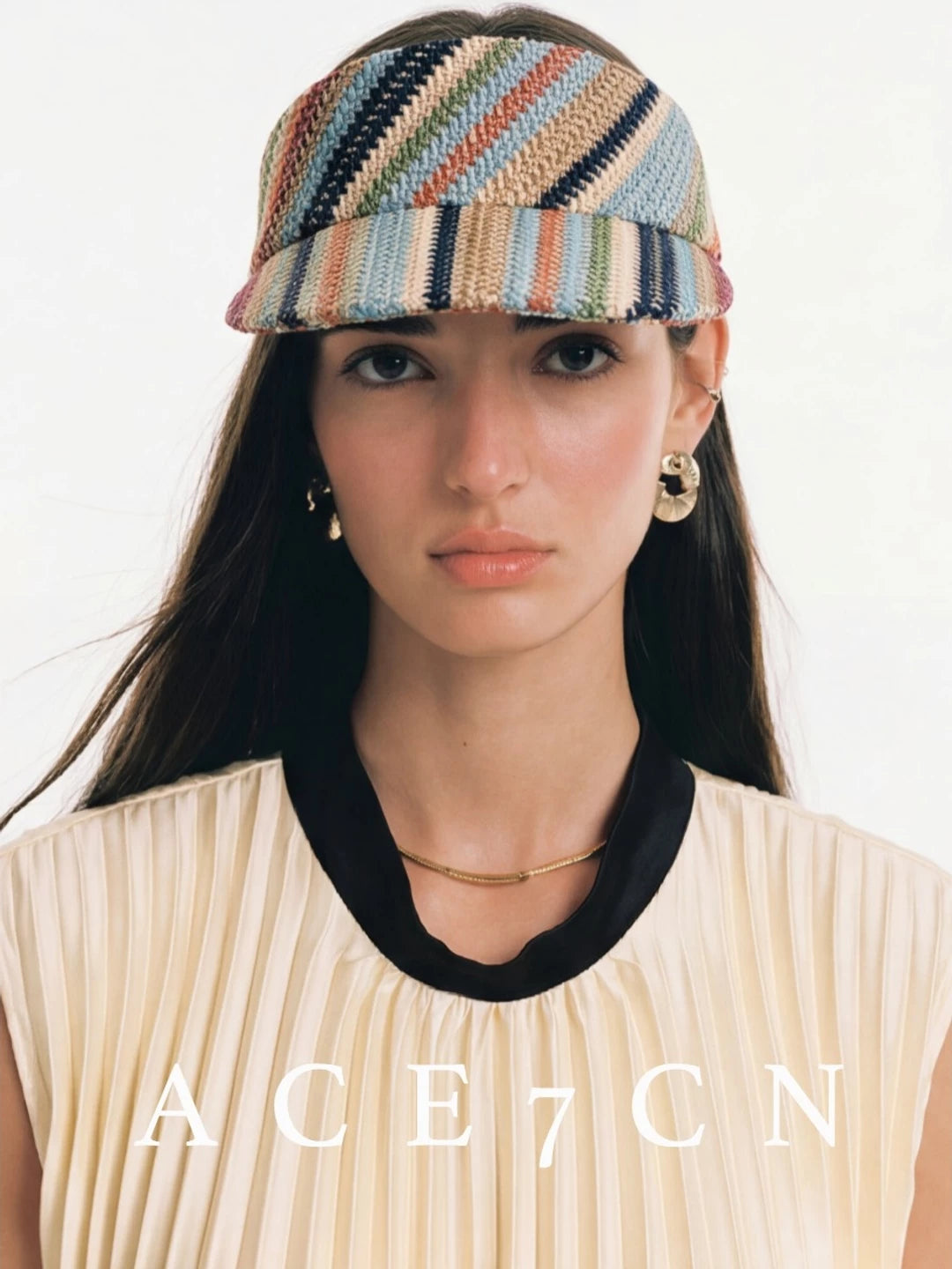 Athleisure Visor Colorful Striped Sun Hat Breathable