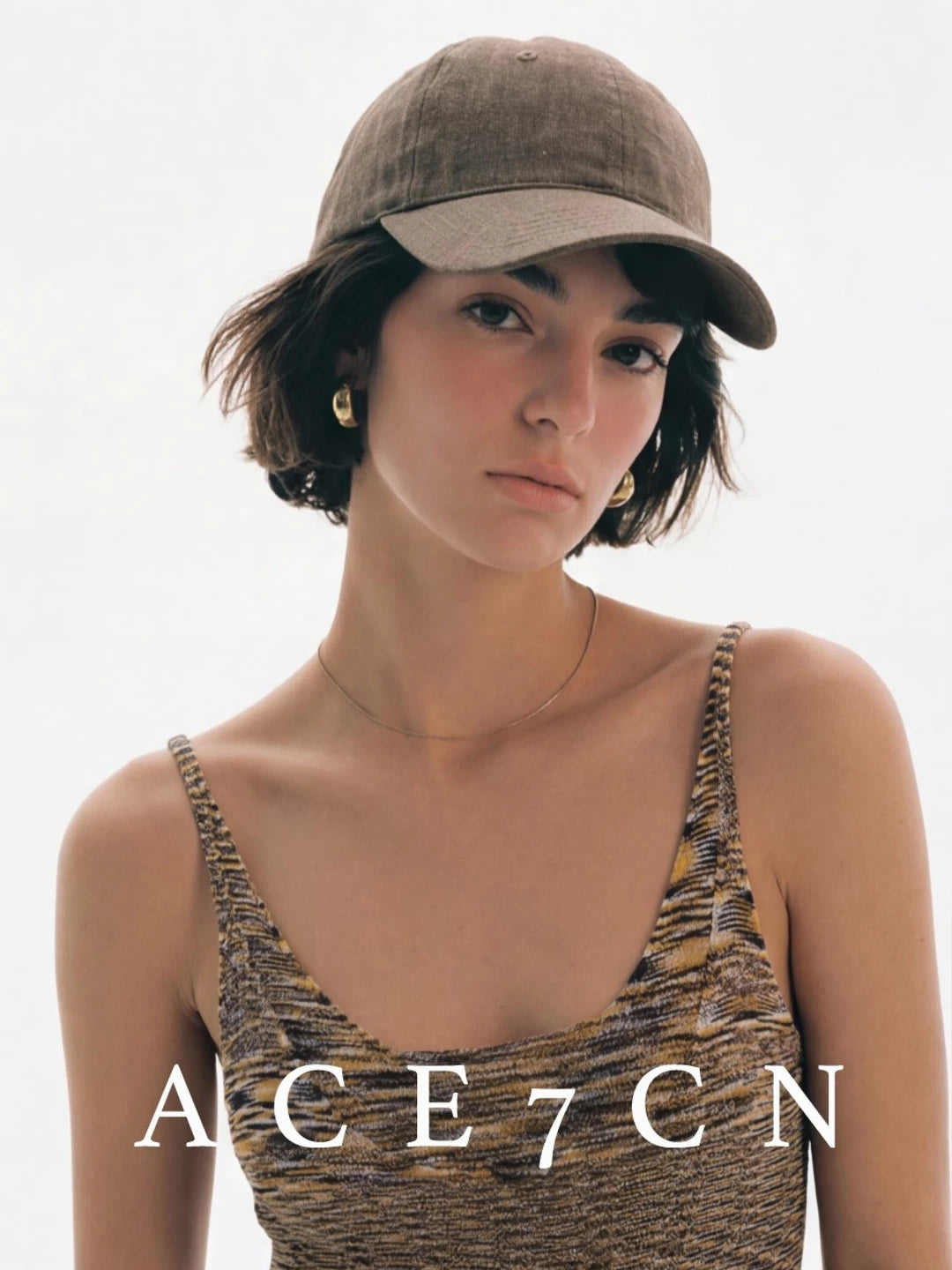 Urban Chic Denim Linen Equestrian Baseball Cap