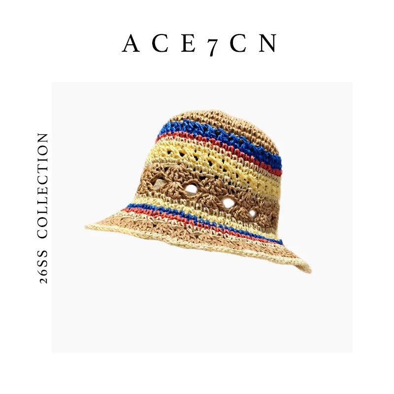 Nepalese Handmade Openwork Bucket Hat Breathable Women