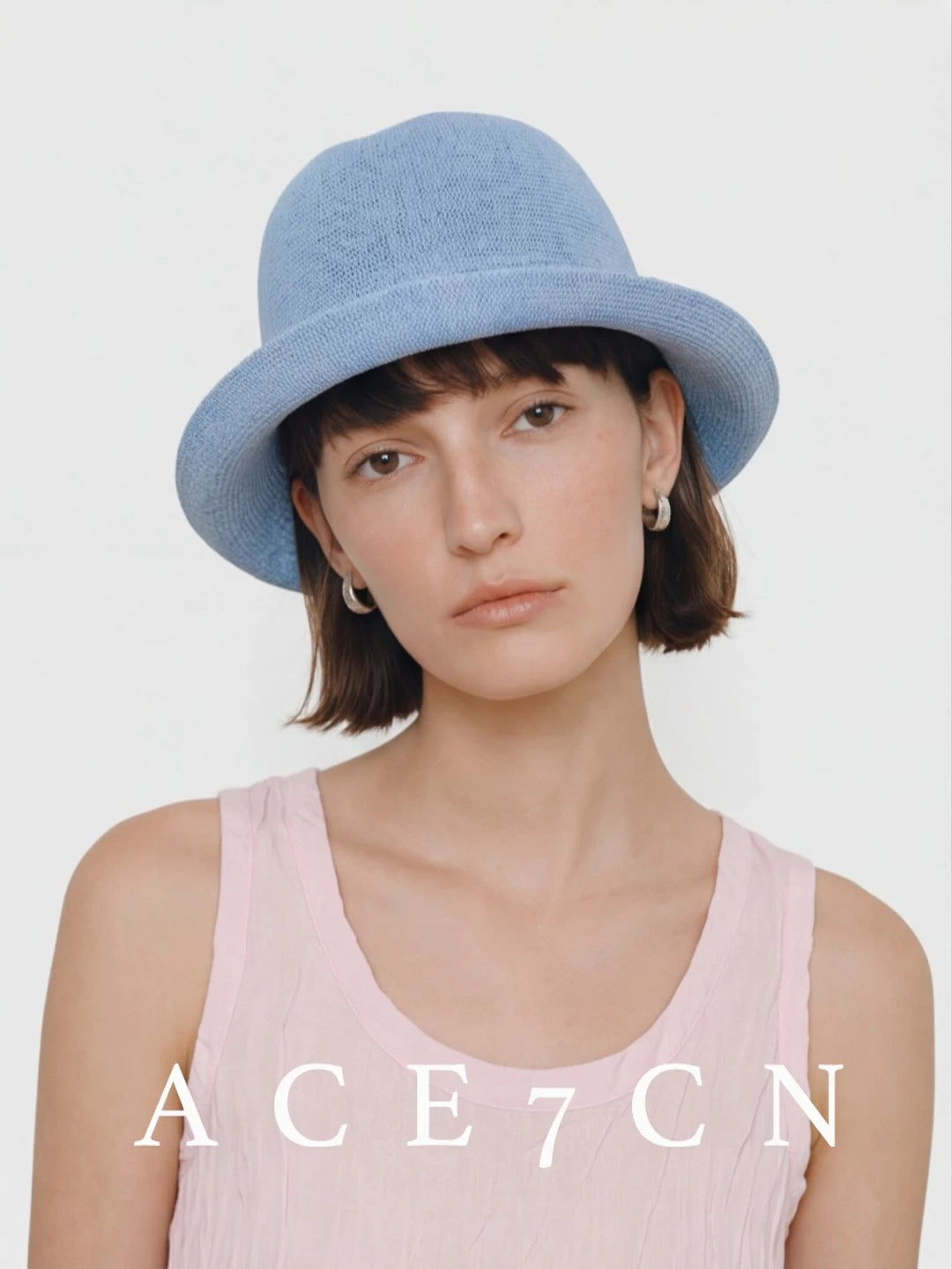 Nordic Niche Elegant Washi Bucket Hat Roll-Brim