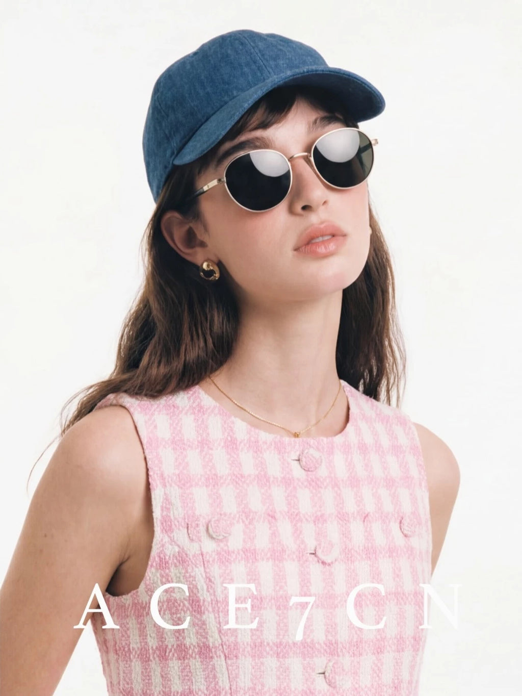Urban Chic Denim Linen Equestrian Baseball Cap