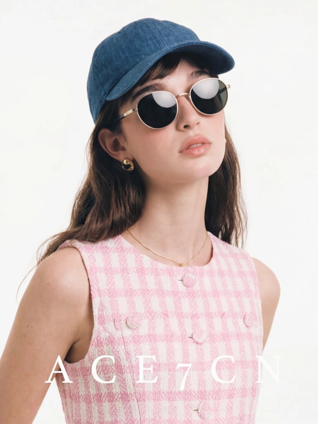 Urban Chic Denim Linen Equestrian Baseball Cap