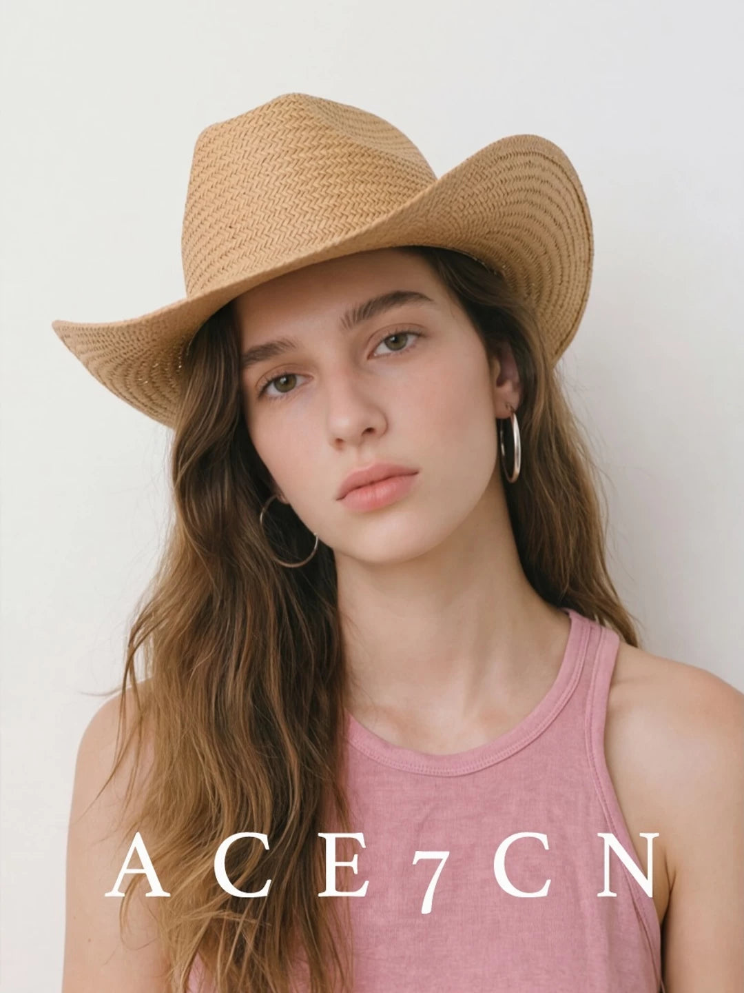British Vintage Straw-Woven Fedora Wide-Brim Western Hat