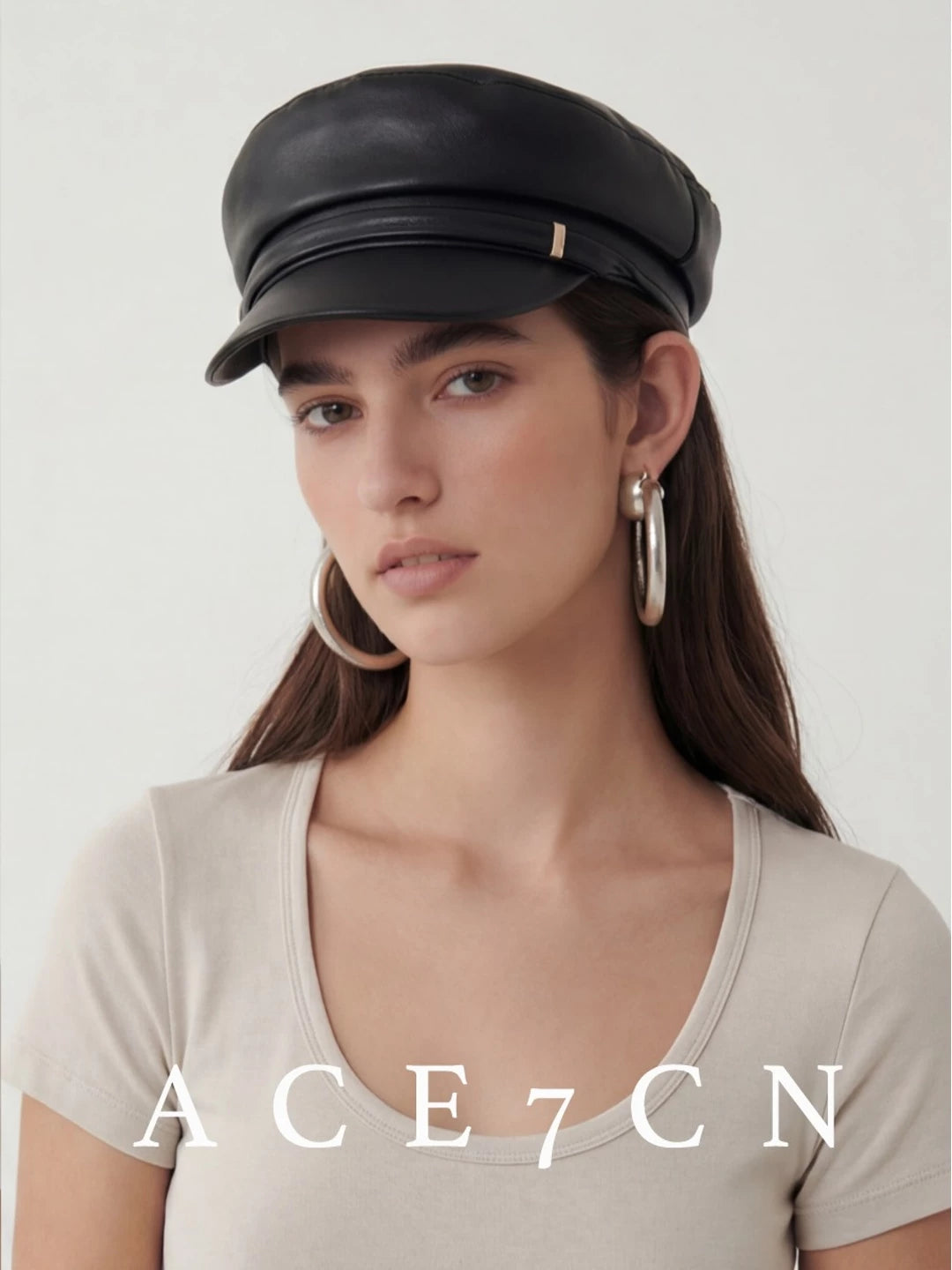 Urban Minimalist Faux-Leather 3D Equestrian Hat Chic