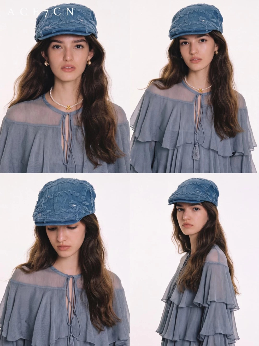 British Old-Money Elegant Flat Cap Denim Styling