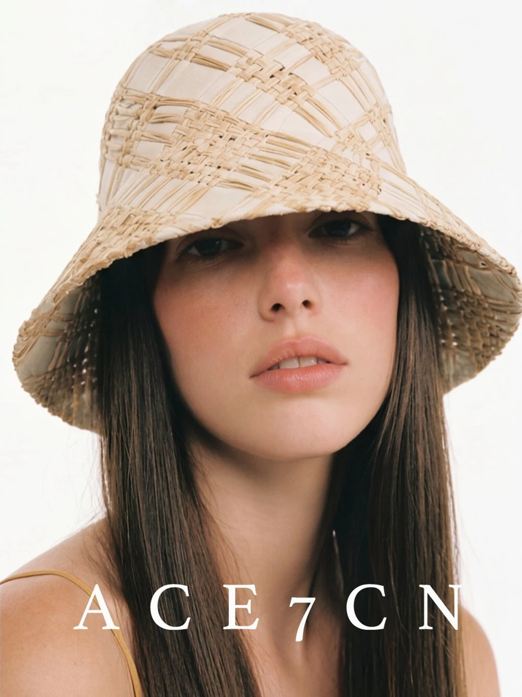 Minimalist Chic Straw-Woven Cloche Bucket Hat Natural