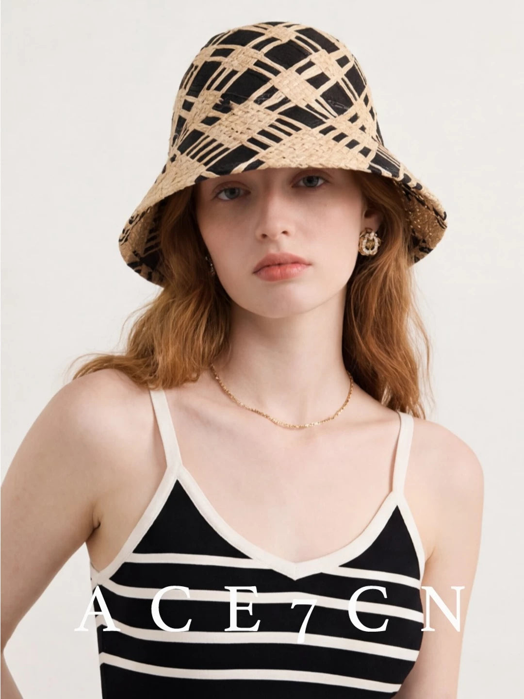 Minimalist Chic Straw-Woven Cloche Bucket Hat Natural