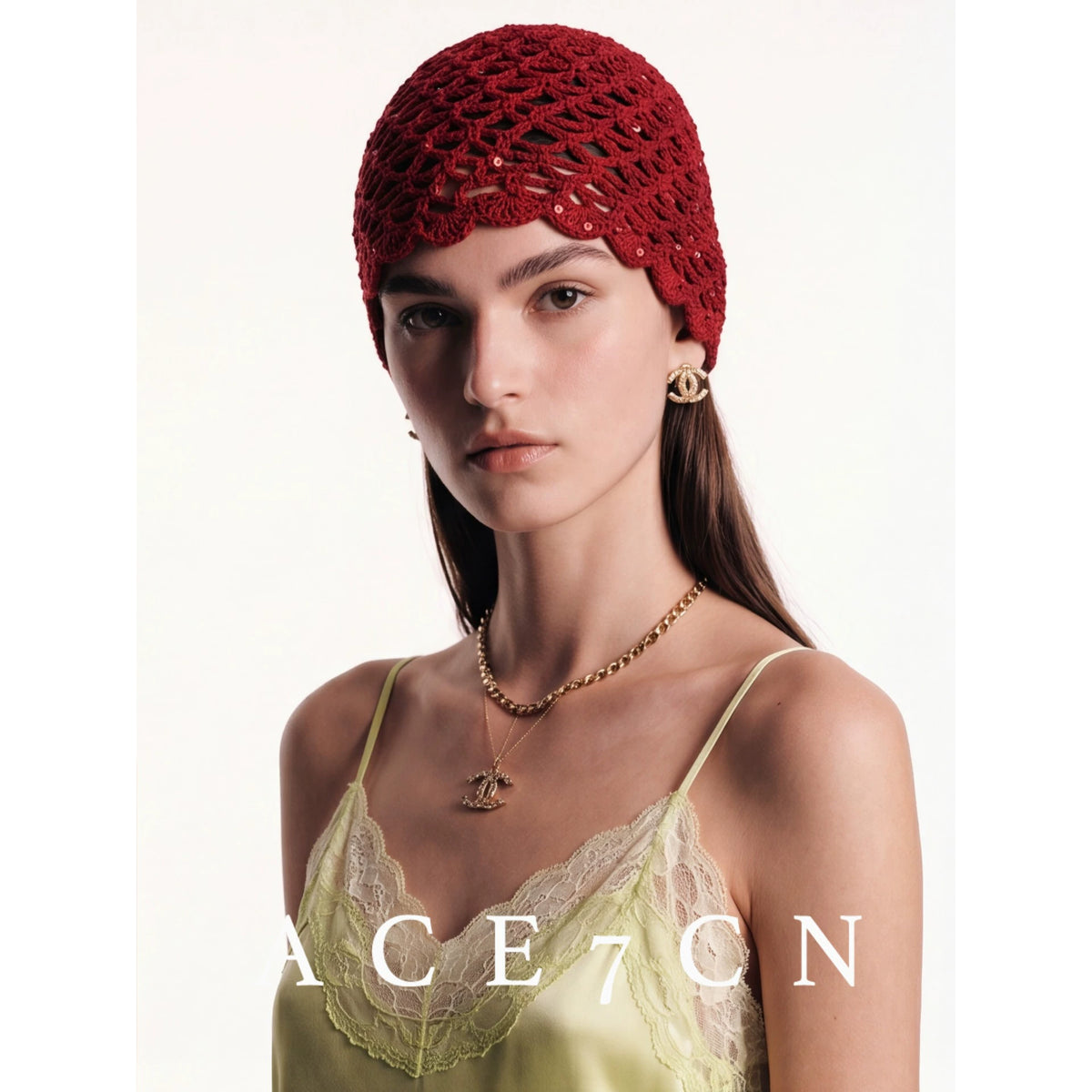 Old-Money Vintage Handmade Hat Chic Sequin Headwrap