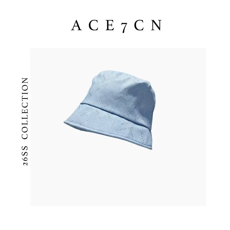 Light-French Denim Bucket Hat Subtle-Glitter Bucket Hat