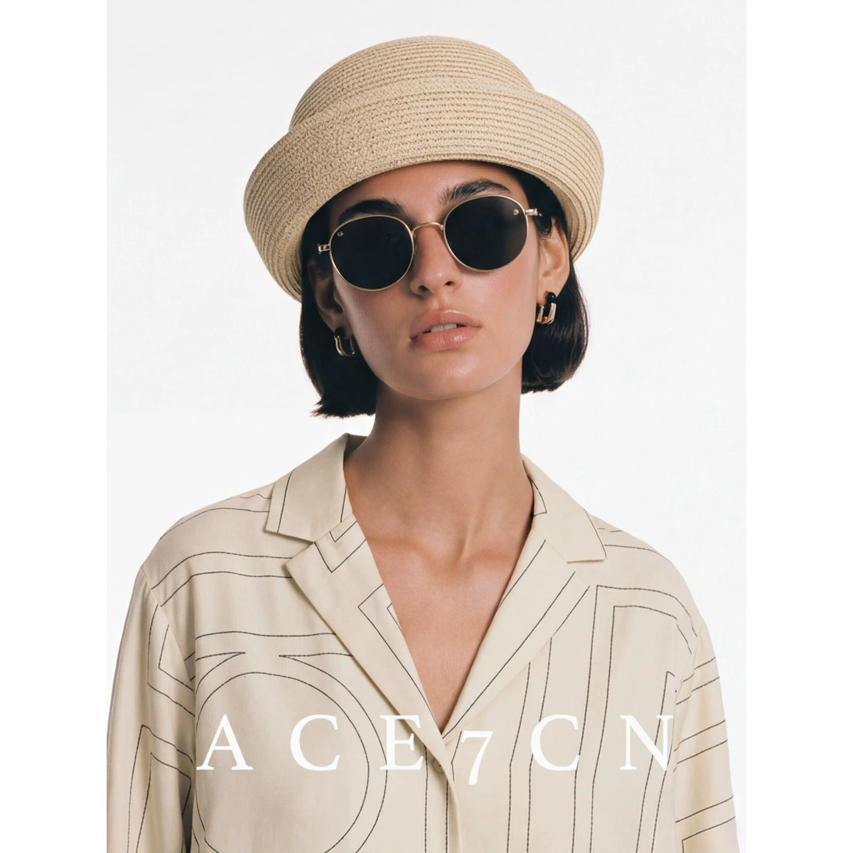 British Vintage Straw-Woven Pillbox Hat Round-Top pillbox