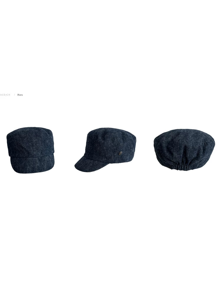 Vintage Denim British Newsboy Cap Women Autumn-Winter