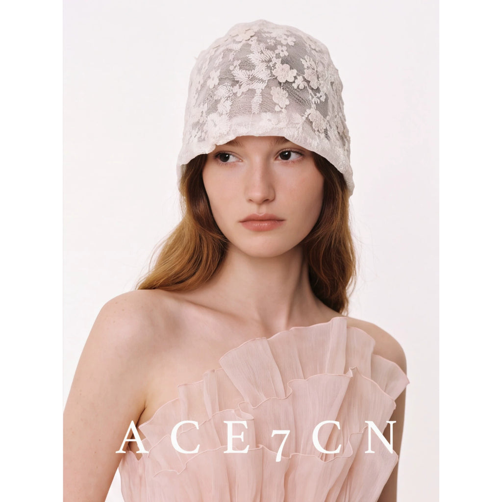 Light-French Vintage Hat chao Lightweight Lace Floral