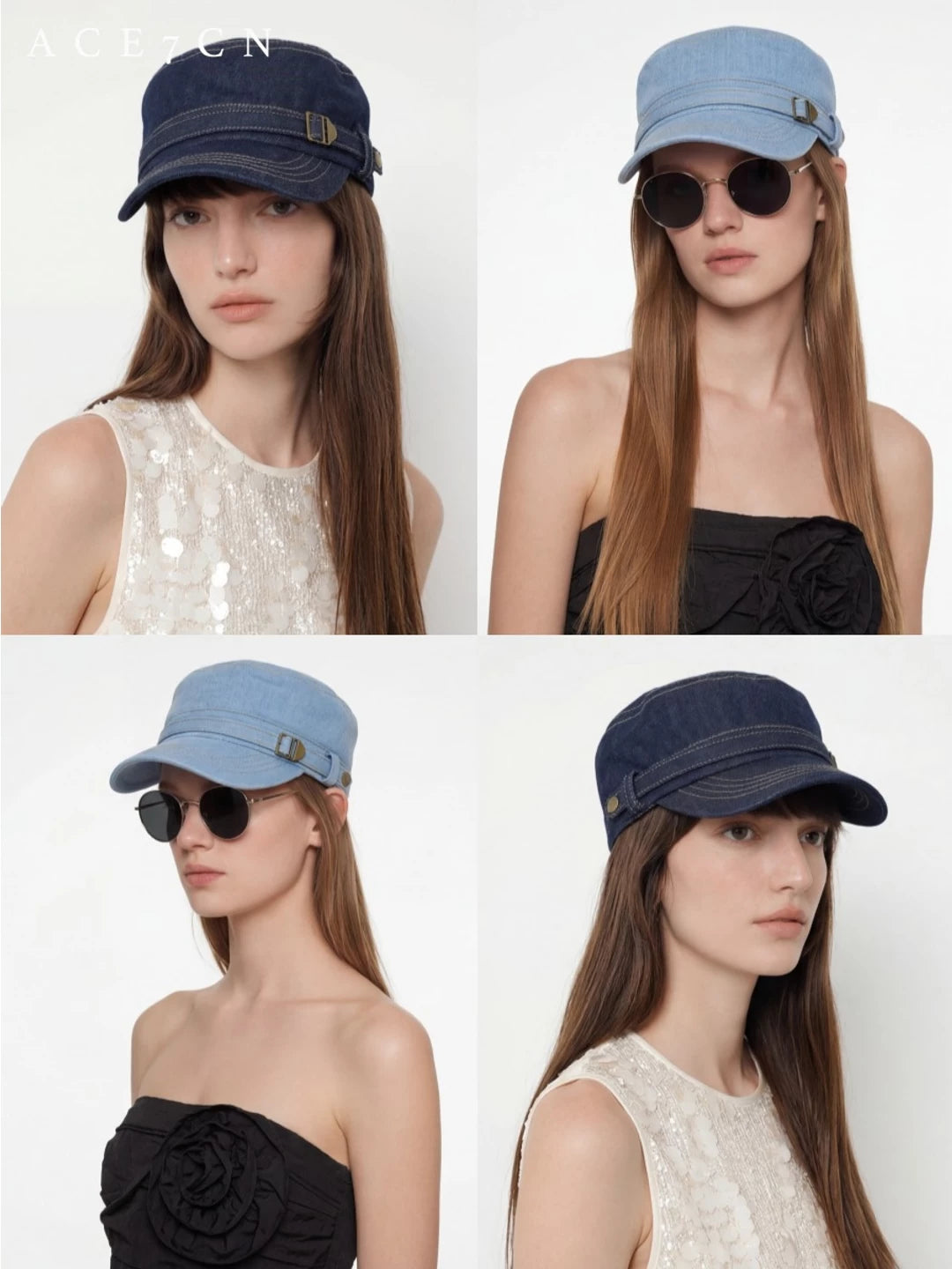 Casual Urban Chic Denim Riding Hat Commute