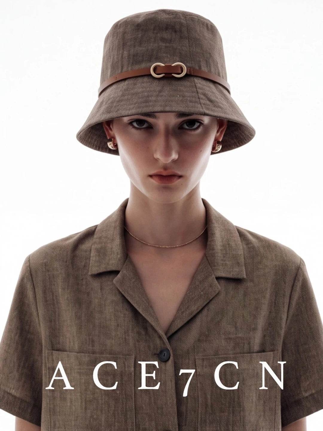 Urban Minimalist Cotton-Linen Bucket Hat Outdoor Casual
