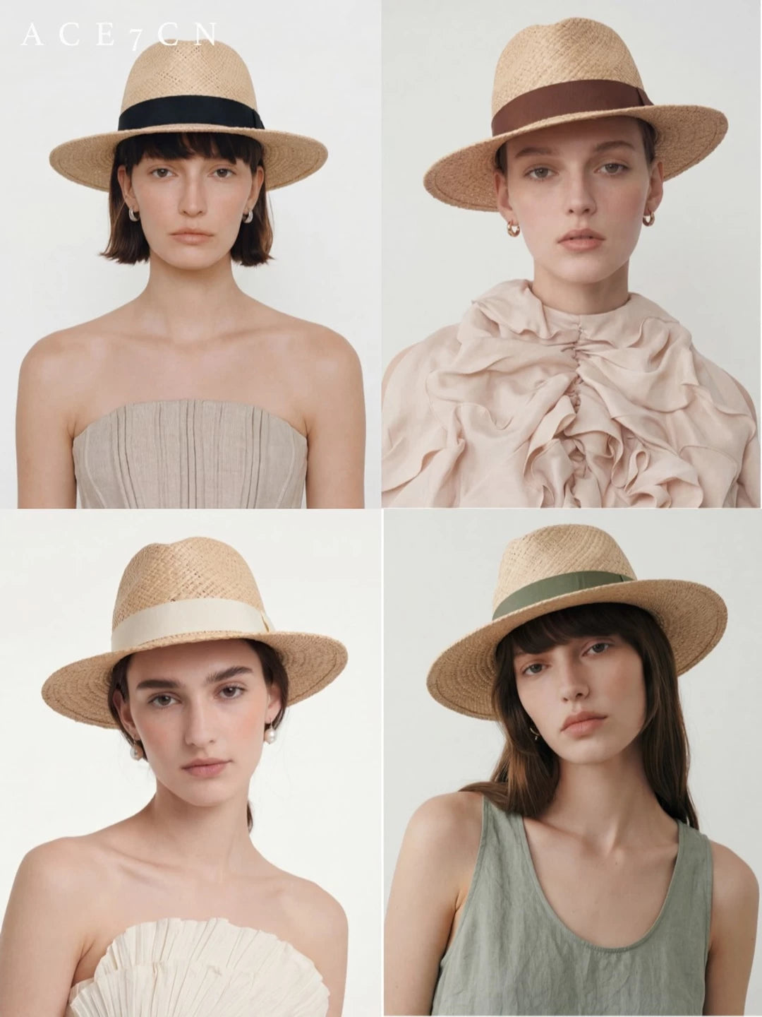 South-France Natural Raffia Dress Hat Resort Straw