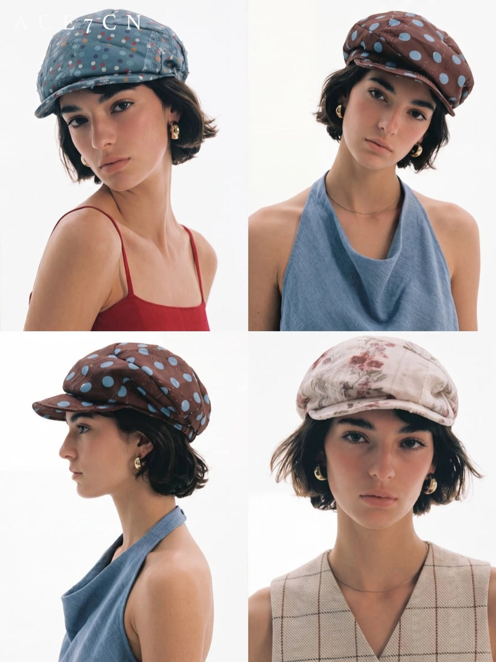 Japanese Niche Polka-Dot Classic Newsboy Cap Casual