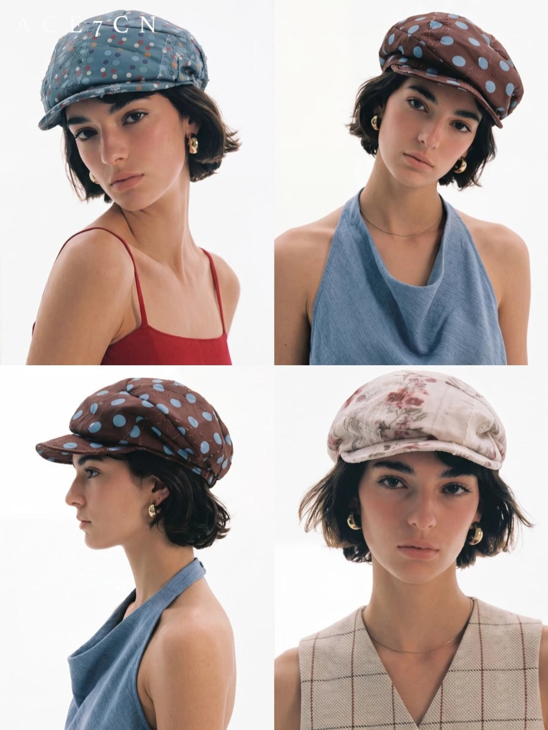 Japanese Niche Polka-Dot Classic Newsboy Cap Casual