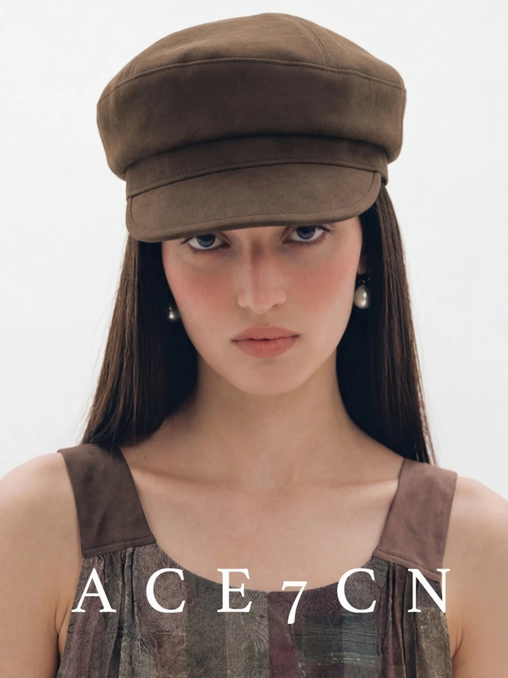 Japanese Niche Suede Newsboy Cap Large-Fit Painter